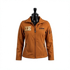 Chaqueta Softshell para Mujer, 320 GSM, Poliéster Premium con Spandex, Forro Polar, Diseño con Paneles Marrones, Logotipo Personalizado con Bordado e Impresión - Product Image 1