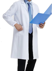 เสื้อกาวน์แล็บคุณภาพสูงสีขาวแขนยาวป้องกันไฟฟ้าสถิตย์ทนทานหลายกระเป๋าสำหรับห้องปฏิบัติการทางการแพทย์ - Product Image 3