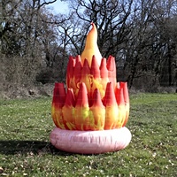 Torche de feu gonflable LED personnalisée de 2 m, modèle de feu de camp lumineux, décoration publicitaire pour scène, événement, festival, concert, vacances, club