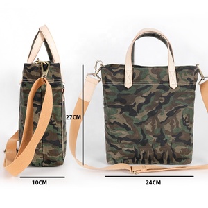 CHANGRONG Custom Women's <strong>Tote</strong> <strong>Bag</strong> <strong>Vintage</strong> Waterproof Waxed Canvas with Camo Print All Seasons Made in CN/GUA Model PCBG0304 - Product Image 4