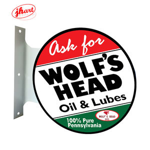 Doppelseitig bedrucktes Metall-Wandschild, weiße Rose, Gasoline, Vintage, rundes Flansch-Blechschild, 30 x 40 cm, antike Metallplatte - Product Image 3