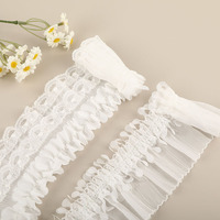Dentelle Picot Florale Brodé en Maille pour Robe de Soirée, Accessoire de Vêtement, Bordure de Jupe, Direct Usine OEM