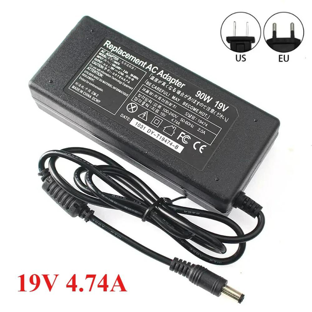 19V 4.74A 90W Power Adapter 5.5*2.5mm Laptop Charger for ASUS Toshiba/Lenovo Adapter A46C X43B A8J K52 U1 U3 S5 W3 W7 Notebook