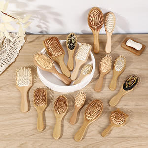 Brosse à cheveux en bambou avec logo personnalisé pour massage du <span class=keywords><strong>cuir</strong></span> <span class=keywords><strong>chevelu</strong></span> peigne à cheveux à coussin d'air brosse à cheveux démêlante - Product Image 4