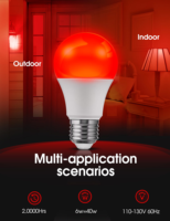 Ampoule LED sans lumière bleue à changement de couleur 3 tons (1600K, 625~630 nm) rouge, favorisant le sommeil sain, culot E26 E27 B22, 5W 7W 9W