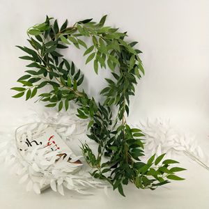 Flores Artificiales, Guirnalda de Sauce de 1.8 Metros, Verde Seda, Decoraciones para Techos de Boda - Product Image 1