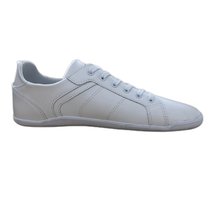 Factory <strong>Sale</strong> Wide Toe Box <strong>White</strong> <strong>Leather</strong> Barefoot Shoes Perforated Breathable Minimalist Daily Casual Sneakers for Unisex - Product Image 1