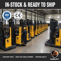 Chariot élévateur électrique compact de 1 tonne, alimenté par batterie au lithium, contrepoids, modèle CQD15, pneus en polyuréthane pour petits entrepôts