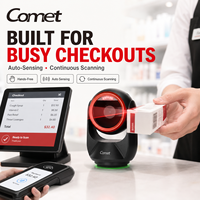 Scanner de codes-barres CMOS 1D/2D haute densité OEM, lecture de codes QR, USB, mains libres, format A4, présentation sur bureau, supermarché, POS YCP-85
