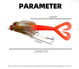 <span class=keywords><strong>Leurre</strong></span> de pêche artificiel bionique en forme de brochet, de <span class=keywords><strong>truite</strong></span> ou de souris, 22,5 cm, 37 g, sculpté avec des hameçons, queue souple, pour la pêche à la mouche - Product Image 3