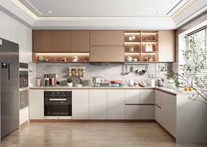 Ensemble d'armoires de cuisine en bois massif personnalisable, design moderne, résistant à l'eau, écologique, équipé de tiroirs, îlot, comptoirs, panneaux - Product Image 4