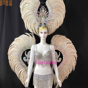 Tocado de plumas <span class=keywords><strong>Samba</strong></span> disfraz carnaval FIESTA DE Halloween <span class=keywords><strong>bar</strong></span> actuación/sombrero mascarada alas desfile - Product Image 2