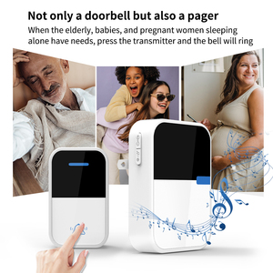 Campanello RF433 con Portata di 150m, Wireless, Impermeabile IP44, 38 <span class=keywords><strong>Suonerie</strong></span>, Senza Batteria, Wi-Fi, Durata Batteria 10 Anni, per Uso Alberghiero, Design Moderno - Product Image 6