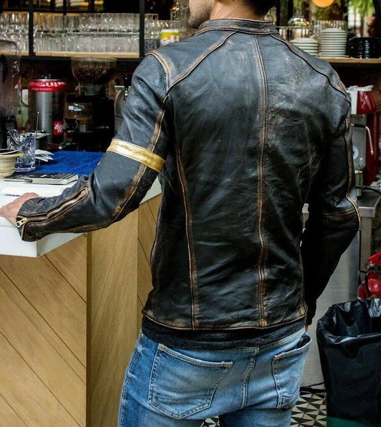 Giubbotto Pelle Moto Uomo, Giacca da Moto retrò Casual Slim Colletto alla Coreana da Uomo in Stile Motociclista Giacche da Pilota Giacca Pelle Uomo Vintage Giacca Estiva Soffice E Resistente