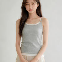 Camisole pour femme avec soutien-gorge intégré, bretelles spaghetti, haute élasticité, respirante, OEM ODM