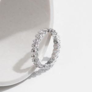 OEM Joyeria Plata 925 Anillo de Compromiso de Diamante Cz Completo de Plata Joyería Fina Minimalista Mujeres Iced Out Stack Cubic Zirconia Anillos - Product Image 6