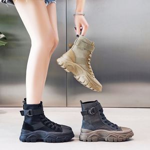 New Round Head High-rise Breathable Women's Boots - Product Image 1