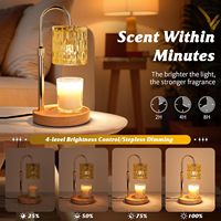 Elektrischer Sojawachs-Schmelzwärmer aus Massivholz und Glas mit Einstellbarer Helligkeit Moderne Schreibtischlampe Tisch-Aromabrenner für Innenräume Kerzen