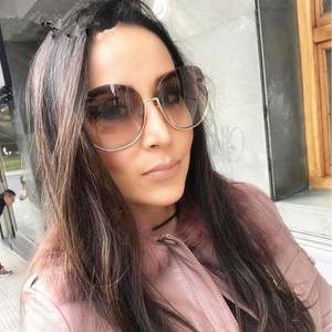 Gafas de Sol de Moda 2020, Gran Venta, Estilo Vintage, Logotipo Personalizado, Media Montura Metálica, Protección UV400, Gafas de Sol Extra Grandes para Mujer - Product Image 2