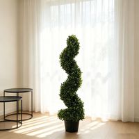 Arbre artificiel en spirale de myrte, plante en pot sur pied, style rustique naturel, matériau PE, 100-200 cm, décoration pour salons