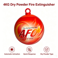 Boule d'extinction d'incendie automatique à poudre sèche 4 kg avec anneau de suspension et activation automatique pour entrepôt, voiture, usine