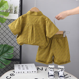 Ensemble deux pièces décontracté d'été pour garçons <span class=keywords><strong>Short</strong></span> à manches courtes imprimé complet Nouvelle saison Style petites lettres Nouveau look pour bébé garçon - Product Image 4