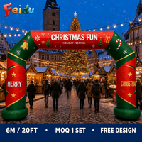 Arche gonflable de Noël de 6 m pour centre commercial, décoration de vacances, Père Noël géant, bonhomme de neige, lumières LED, étanche, couleurs personnalisables, intégré