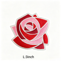 Patchs brodés géométriques en forme de rose, de haute qualité, à thermocoller, décoratifs pour vêtements, vestes, chapeaux et accessoires