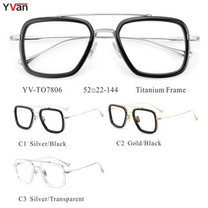 Lunettes <span class=keywords><strong>de</strong></span> vue <span class=keywords><strong>de</strong></span> luxe Iron Man 2024 en titane pour hommes, montures optiques en acétate à motif uni - Product Image 5