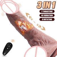 Gode électrique chauffant marron de 8.46 pouces Jouets sexuels de stimulation du point G anal vaginal pour hommes et femmes Jouet sexuel pour hommes Consolador