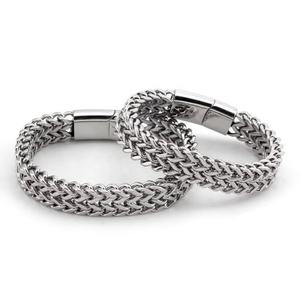 High Quality 316L Stainless Steel Link Chain <b>Bracelet</b> Double Layered Steel <b>Magnetic</b> Clasp <b>Bracelets</b> Men Jewelry - Product Image 4