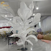 NIKA Accessoires de mariage, installation artistique géante en soie faite à la main pour vitrine de scène, support de fleurs, toile de fond artificielle en organza rose