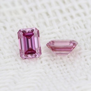 Moissanita Rosa Rectangular Tallada en Esmeralda, Creada en Laboratorio, con Bordes Biselados, Piedra Central Suelta para Anillo, Certificada por CAL, para Fabricación de Anillos - Product Image 4