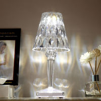 Lampe de table en cristal moderne de luxe, éclairage décoratif en gros, lumière nocturne RGB, résistante aux chocs, recharge USB pour chambre à coucher