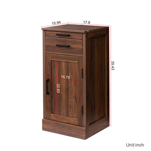 ตู้บาร์ไวน์แบบโมดูลสีวอลนัท ตู้บุฟเฟ่ต์สำหรับห้องรับประทานอาหาร - Product Image 5