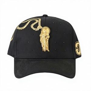Cappellino da baseball Bigg for Boss 2026 di tendenza, spedizione rapida, ricamo 3D religioso San Giuda, strass neri, fodera in seta, popolare - Product Image 4