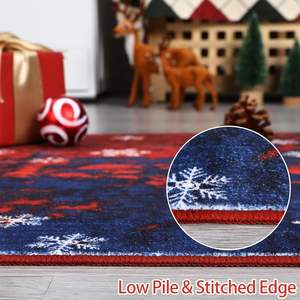 Alfombra moderna con estampado de copos de nieve de Navidad, alfombra antideslizante resistente a las manchas, sala de estar plano para técnica de tejido, dormitorio, hogar - Product Image 4