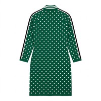 Robe tricotée personnalisable grande taille pour femme, style A-line en laine, taille naturelle, motif à pois, collection automne, vente directe usine