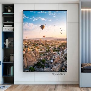 تركيا منطاد الهواء الساخن قماش الطباعة فن المناظر الطبيعية ، الطباعة الرقمية المخصصة المناظر الطبيعية قماش اللوحة لديكور المنزل - Product Image 3