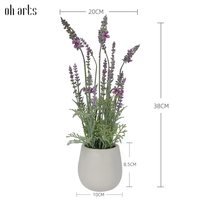 OH ARTS Vente en gros de petites lavandes artificielles en pot, pots de fleurs de lavande pour la décoration intérieure et extérieure