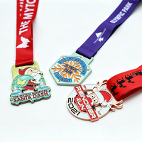 Médailles personnalisées HyperCrafts en métal zinc pour la course, les sports, la danse et la course à pied, avec logo en émail souple 2D/3D, argent, cuivre, or
