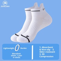 Chaussettes de course à pied professionnelles anti-bactériennes en jacquard pour hommes et femmes, avec semelle en tissu éponge standard, séchage rapide, tricotées pour le sport