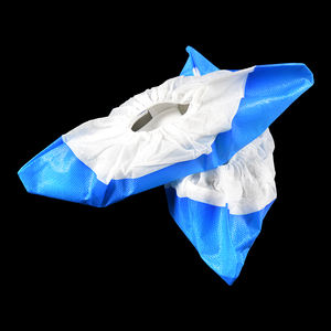 ที่คลุมรองเท้าพลาสติกไม่ทอกันน้ำสีน้ำเงินแบบใช้แล้วทิ้งสำหรับการป้องกัน - Product Image 6