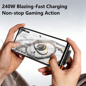 Nouveau support de téléphone avec câble USB <span class=keywords><strong>30</strong></span> <span class=keywords><strong>broches</strong></span> à tête coudée double C, conception tressée, 240W, support pliable - Product Image 3
