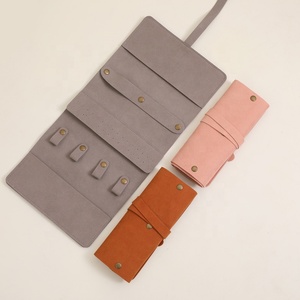 Wholesale Customizable Microfiber Travel Jewelry Roll Bag Foldable Velvet Jewellery <b>Storage</b> Organizer for Earrings Necklaces - Product Image 4