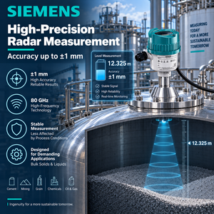 เครื่องส่งสัญญาณระดับเรดาร์ SIEMENS SITRANS LR580 7ML758 ของแท้ 100% ความถี่ 80GHz ระยะ 120 เมตร สำหรับของแข็งและของเหลว - Product Image 3