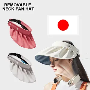 ZAIWAN Japan Outdoor UV Protection Sun Hat USB Rechargeable Electronic Fan 3 In 1 Portable Travel Cooling Neck Fan Hat