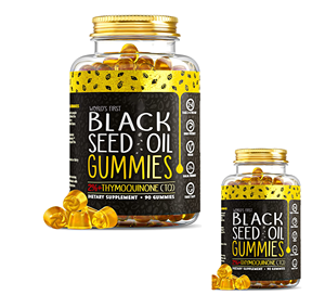 Bonbons Gommes Véganes Halal Sans Sucre à l'Huile <span class=keywords><strong>de</strong></span> Nigelle et au <span class=keywords><strong>Miel</strong></span>, Super Antioxydants aux Myrtilles, Marque Blanche - Product Image 1