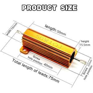 1pcs 50W 100W Aluminium Power Metal Shell Résistance bobinée RX24 0.01R ~ 100K 1 <span class=keywords><strong>4</strong></span> 6 <span class=keywords><strong>7</strong></span> 8 10 20 200 500 1K 3.3K 10K <span class=keywords><strong>Ohm</strong></span> Résistance - Product Image 2