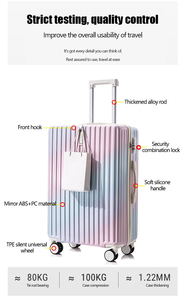 Valise de voyage unisexe grande capacité à roulettes silencieuses avec cadenas à combinaison intégré, <span class=keywords><strong>nouveau</strong></span> modèle dégradé, vente en gros - Product Image 2
